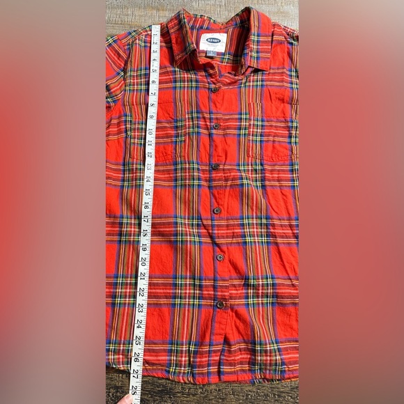 Old Navy Red Plaid Button Down Shirt - Picture 5 of 6